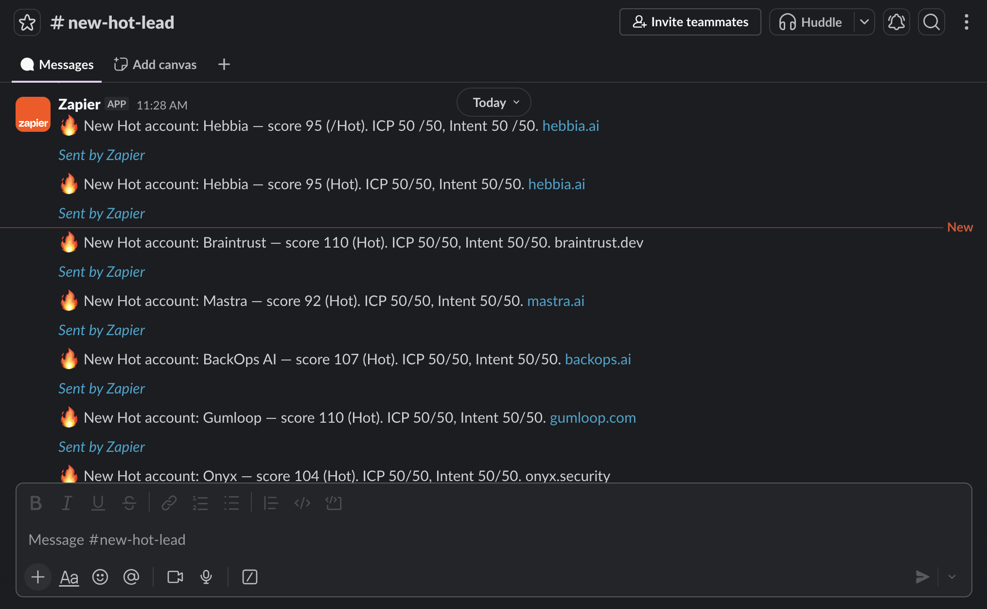 Slack Hot alert